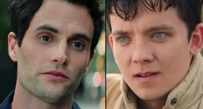 Penn Badgley in 'You' and Asa Butterfield in 'Sex Education'.