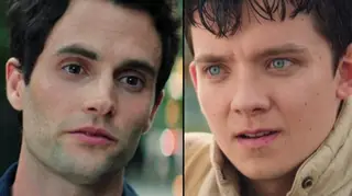 Penn Badgley in 'You' and Asa Butterfield in 'Sex Education'.