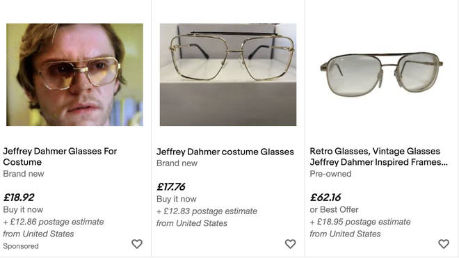 Listings for 'Dahmer inspired glasses' are being sold on eBay