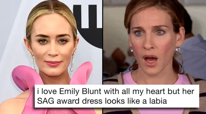 Emily Blunt's SAG Awards dress is being roasted on Twitter