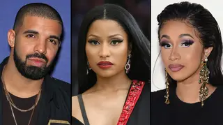 Drake, Nicki Minaj and Cardi.