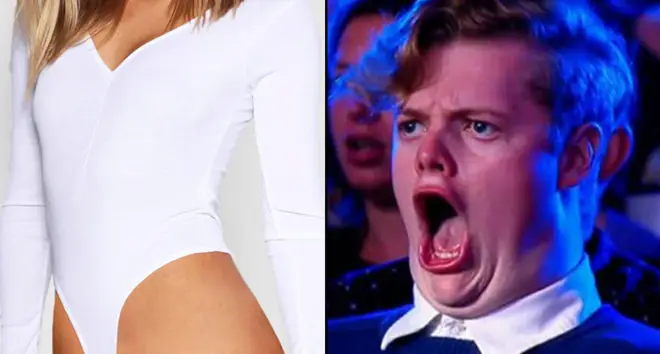 Boohoo bodysuit/shocked Australia's Got Talent meme