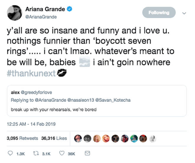 Ariana Grande boycott7rings