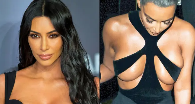 Kim Kardashian in black dresses.