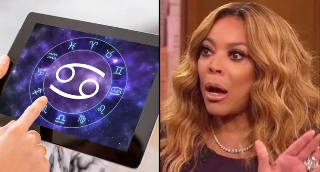Cancer zodiac sign on tablet/Wendy Williams shocked