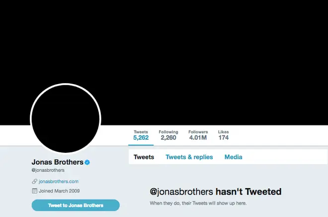 Jonas Brothers Twitter Page