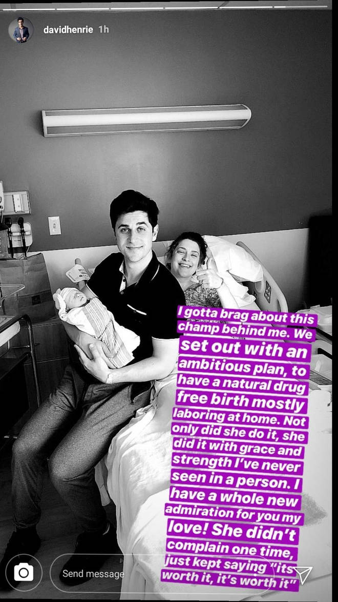 David Henrie and wife Maria and baby
