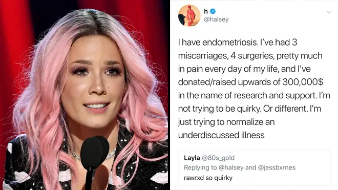 Halsey tweets about chronic illness endometriosis and three miscarriages