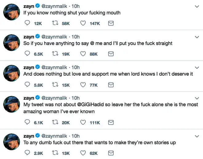 Zayn's tweets.