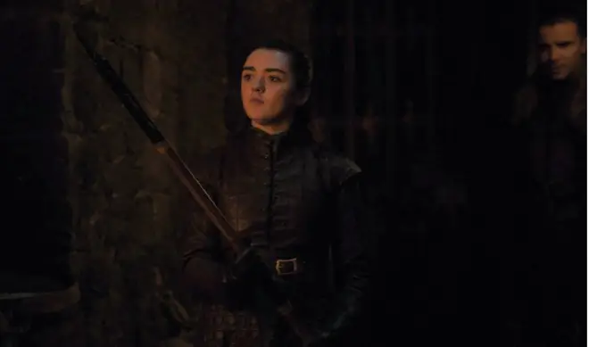 Gendry tracked Arya down to give her the custom-built dragonglass weapon she asked for, but it turned into a steamy scene