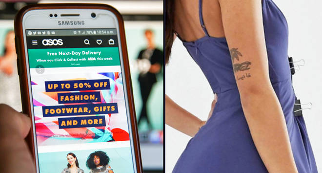 A woman is seen shopping on ASOS the online fashion store on a mobile phone/ASOS dress clipped