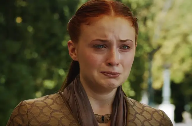 Arya's sister Sansa has blue eyes