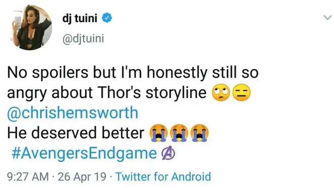 Thor: Endgame reaction Twitter