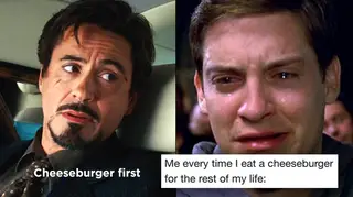 Tony Stark's cheeseburger quote in Iron Man is referenced in Endgame