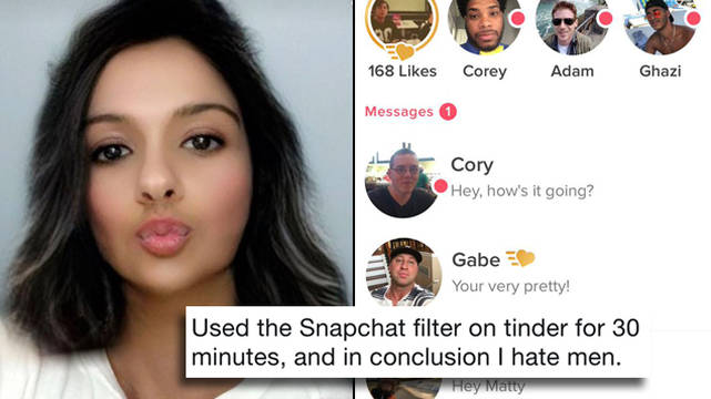 ulv Alvorlig Udfør Men are using Snapchat's gender swap filter to pose as women on Tinder and  it's wild - PopBuzz