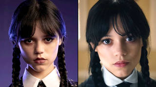 Jenna Ortega doesn't blink as Wednesday in the Netflix series