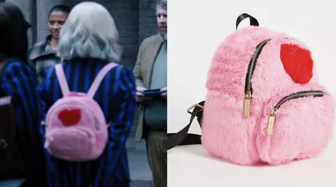 Where to buy Enid's pink fluffy backpack in Wednesday?