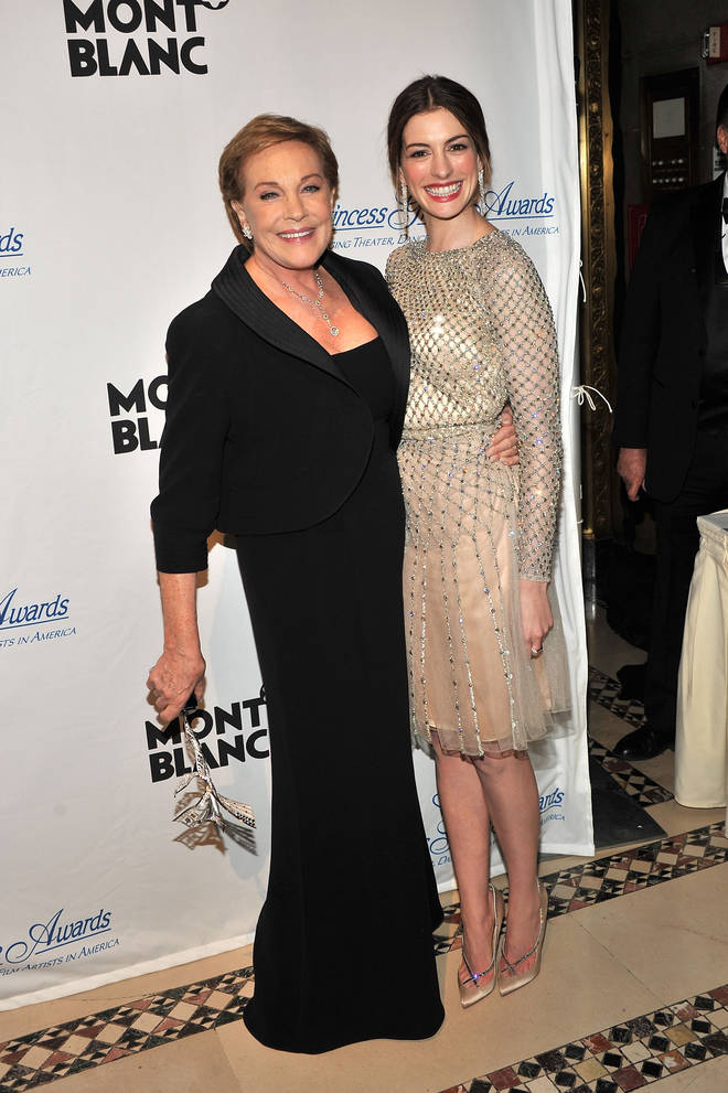 Julie Andrews and Anne Hathaway together on the red carpet in 2011