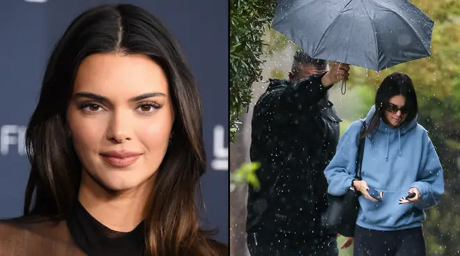 Kendall Jenner sparks debate for not holding her own umbrella