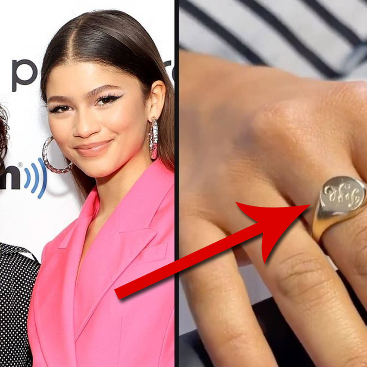 Zendaya spotted wearing a ring with Tom Holland's initials and