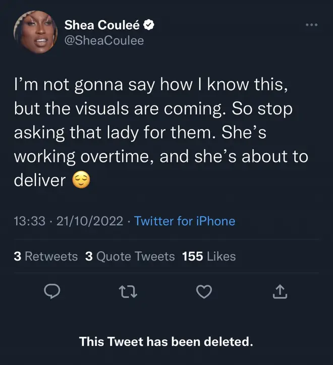 Shea Coulée says the Renaissance visuals are coming