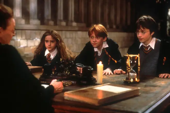 Emma Watson, Rupert Grint and Daniel Radcliffe in Harry Potter And The Philosopher's Stone