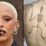 Doja Cat explains the meaning behind her new bat skeleton back tattoo