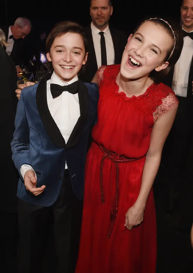 Noah Schnapp and Millie Bobby Brown attend The 23rd Annual Screen Actors Guild Awards Cocktail Reception
