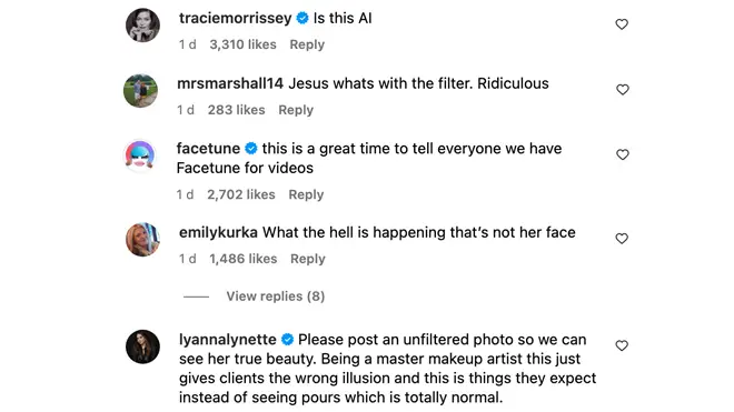 Comments on Kris Jenner's recent Instagram post