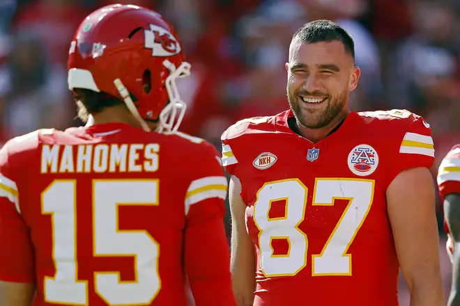 Travis Kelce's jersey number + Taylor Swift's lucky number equals 100