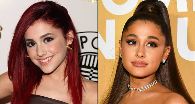 Ariana Grande in 2010 and in 2018.