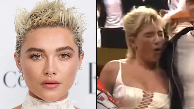 Florence Pugh hit in the face by object at Dune: Part Two press conference