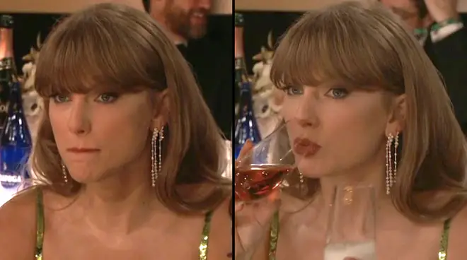 Taylor Swift&squot;s "death-stare" goes viral after awkward Golden Globes joke