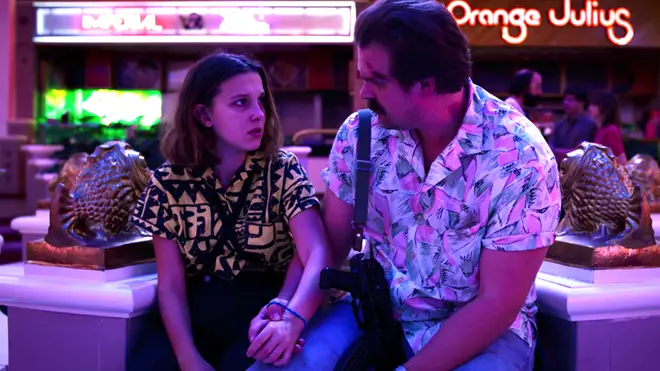 Eleven and Hopper say goodbye in Stranger Things 3
