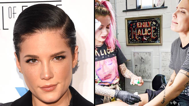 Halsey just got a knee tattoo and it looks incredible