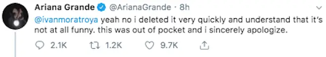 Ariana Grande apologises after JonBenét Ramsey