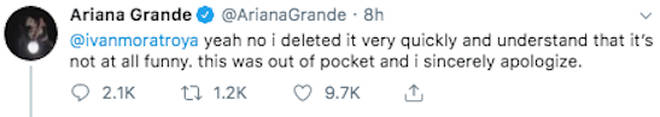 Ariana Grande apologises after JonBenét Ramsey