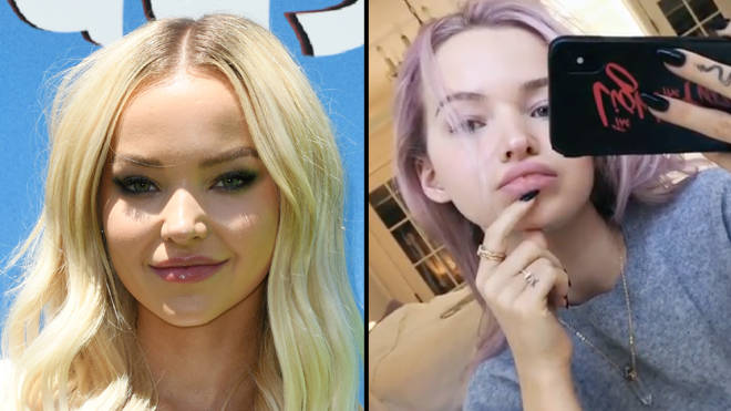 Dove Cameron debuts new lilac pink hair and piercing on Instagram