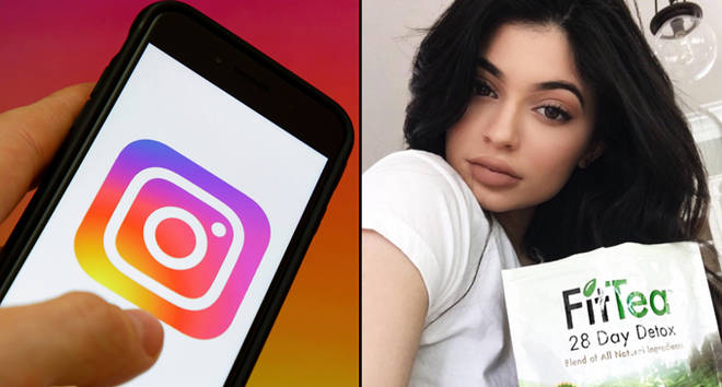 The Logo of photo and video-sharing social networking service Instagram is displayed on a smartphone, Kylie Jenner Fit Tea Instagram.