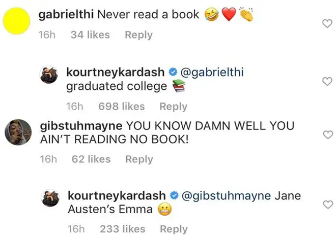 Kourtney Kardashian's Comments.