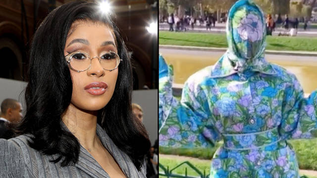 Cardi B attends the Thom Browne Womenswear Spring/Summer 2020 show as part of Paris Fashion Week.