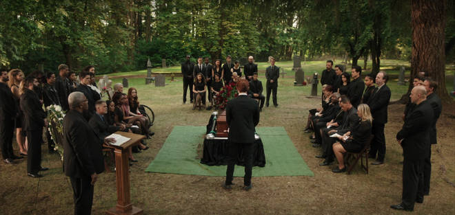 Fred Andrews funeral scene