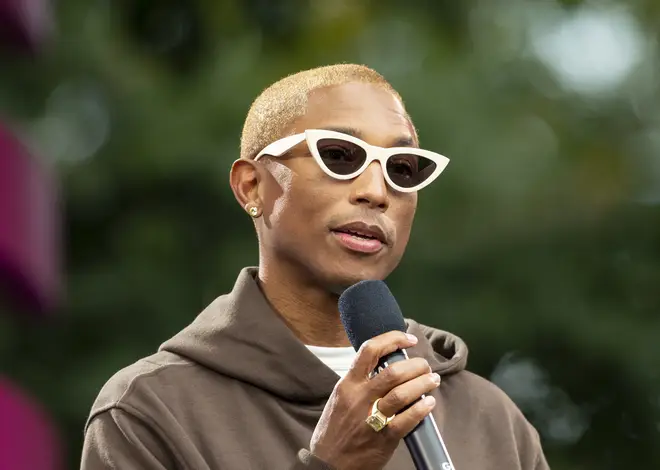 Pharrell Williams speaks on stage during 2019 Global Citizen...