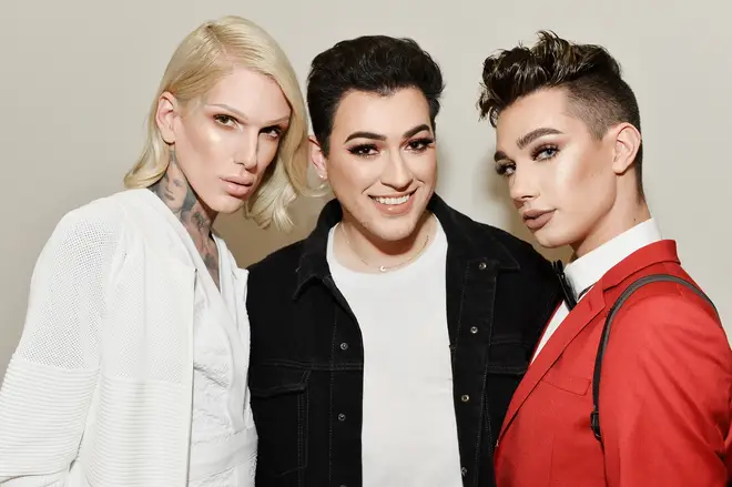 Jeffree Star, Manny Gutierrez and James Charles celebrate The Launch Of KKW Beauty.