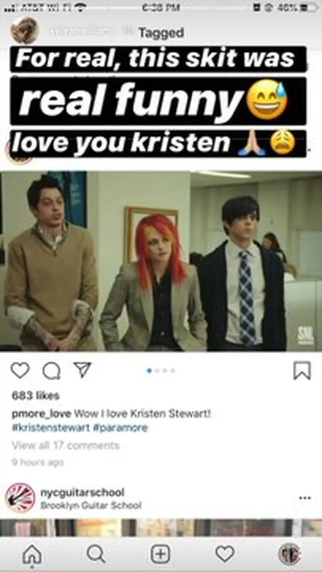 Hayley Williams reacts to Kristen Stewart SNL Sketch