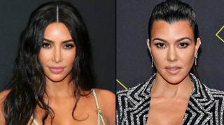 Kim Kardashian and Kourtney Kardashian arrive for the 45th annual E! People's Choice Awards.