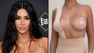 Kim Kardashian West arrives to the 2019 E! People's Choice Awards, SKIMS Tonal Body Tape.