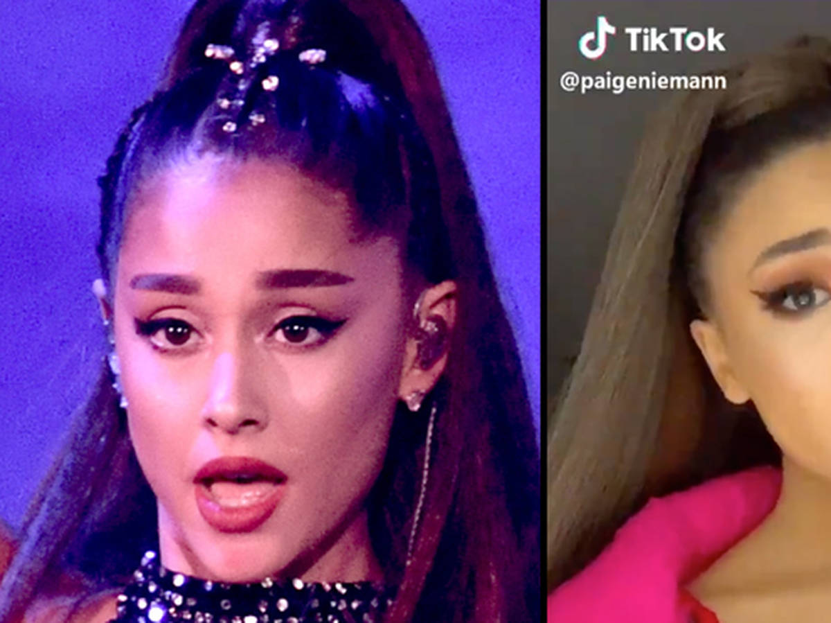 Ariana Grande reacts to viral video of TikTok star who looks exactly like  her - PopBuzz