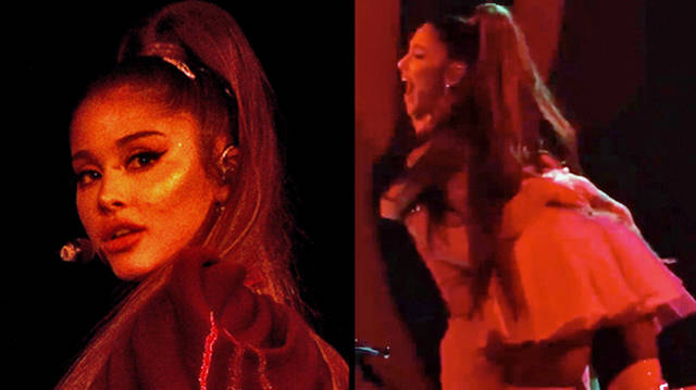 Ariana Grande performs on stage during her "Sweetener World Tour".